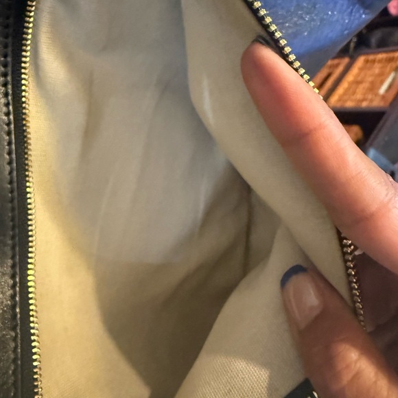 Tory Burch Black Leather Bag with Gold Accents - Picture 4 of 4